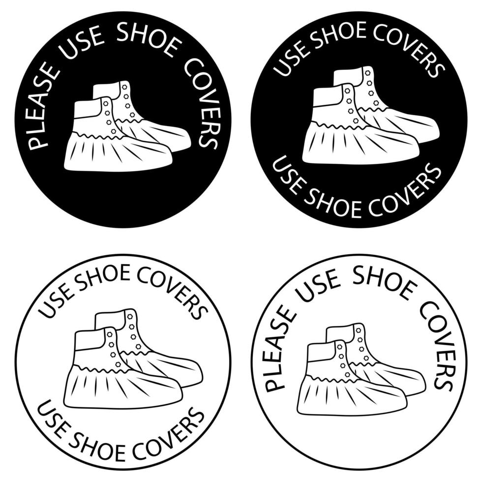 Polyethylene covering for shoes Please use shoe covers vector