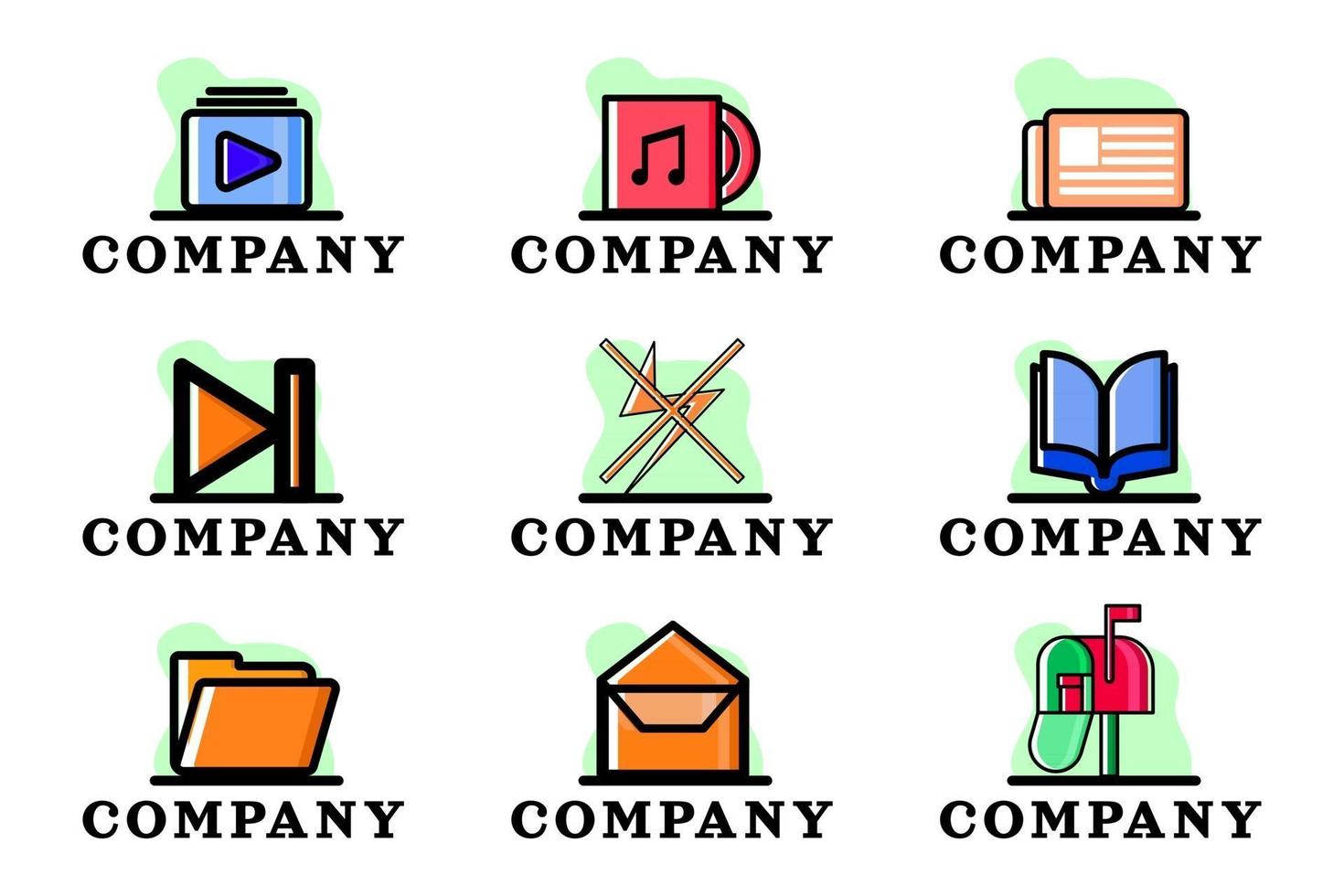 Set of Company Conceptual Business Logo Vector Illustration Design
