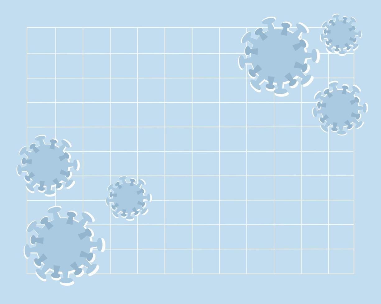 Vector template of checkered list with covid virus image