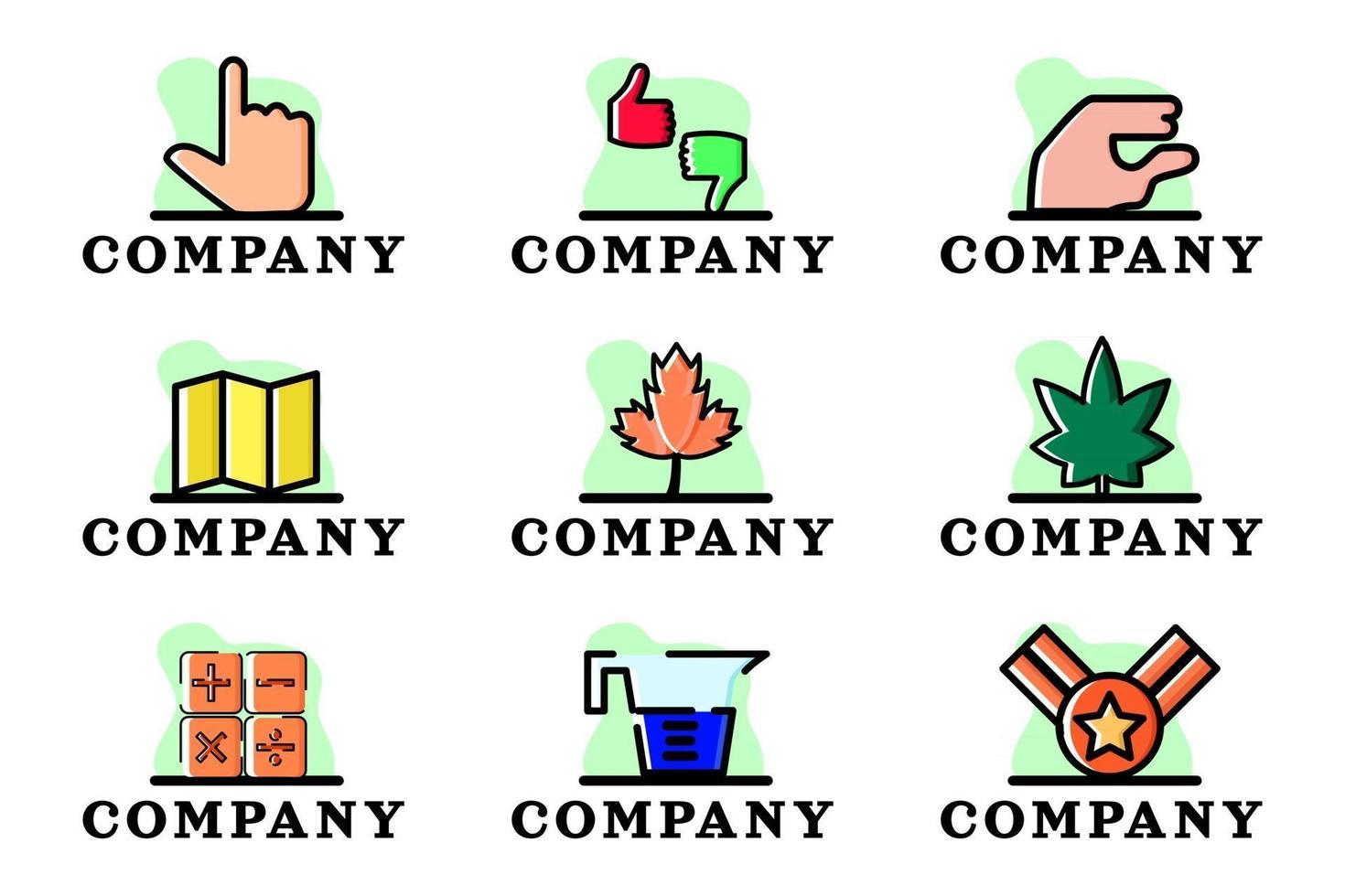 Set of Company Business Logo Design Illustration Vector