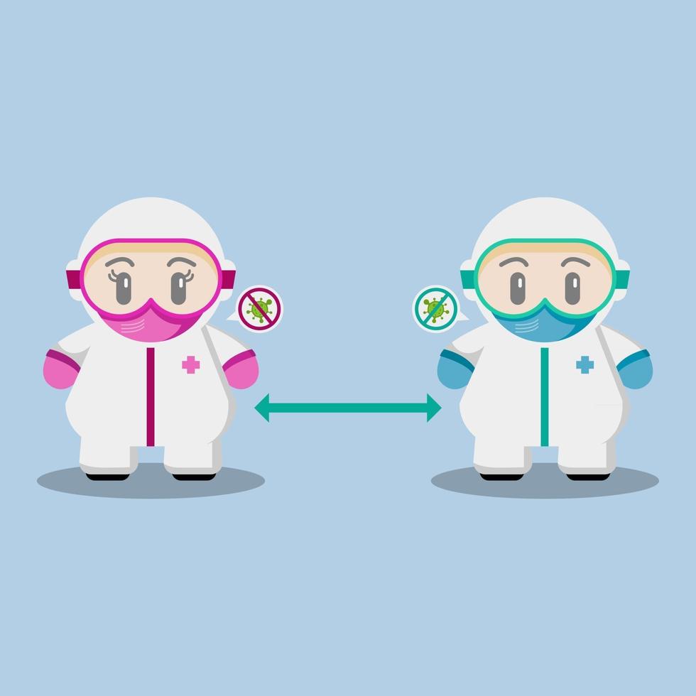 Keep your distance to avoid viruses vector