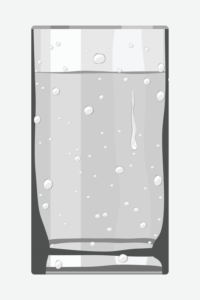 vaso con agua en diseño plano vector