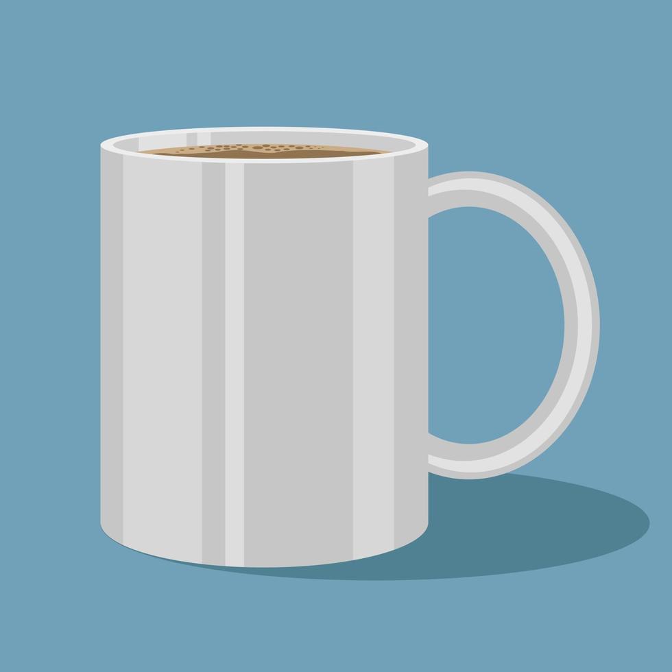 Cup with coffee on blue background vector