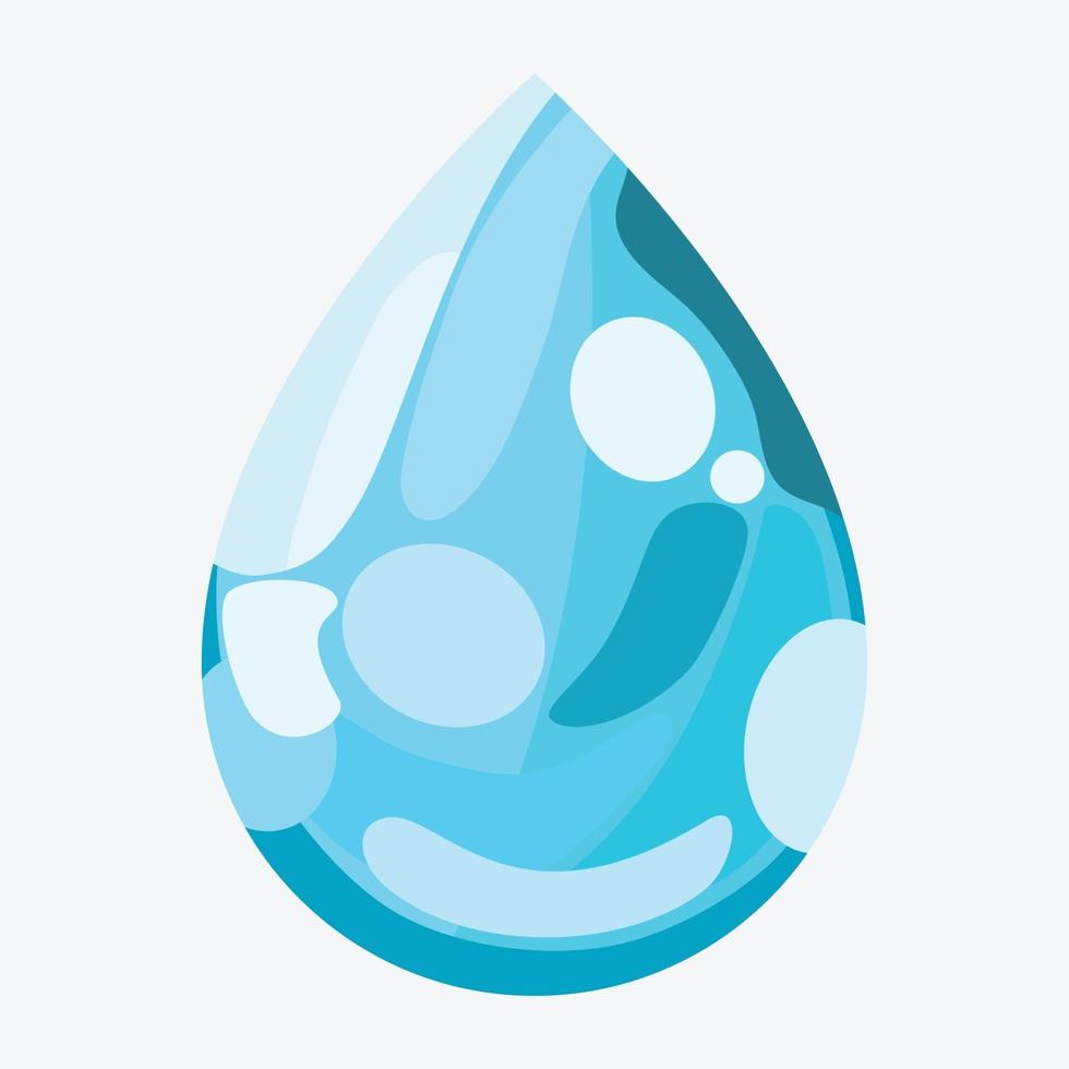 icono de gota de agua azul en diseño plano vector