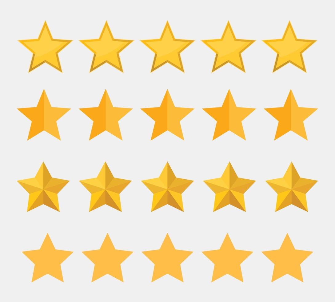 Set of different five stars rating vector