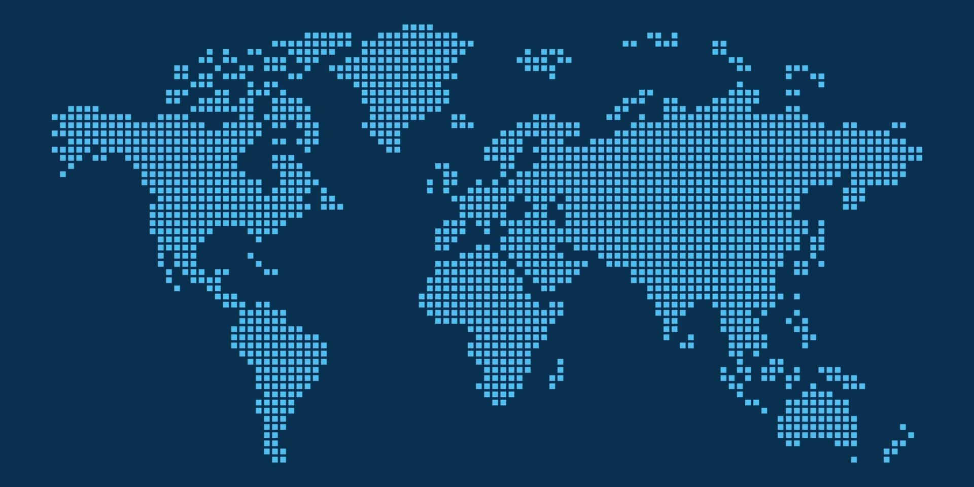 World map pixel art vector