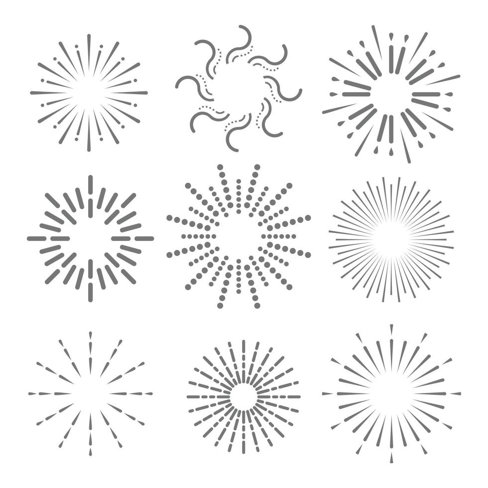 Set of different fireworks icons vector