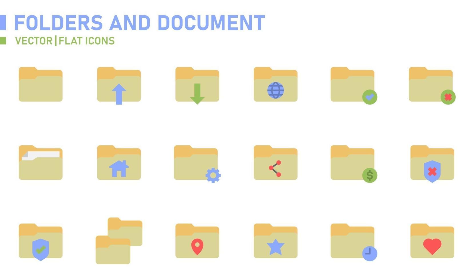 Folders and Document Flat Icon vector