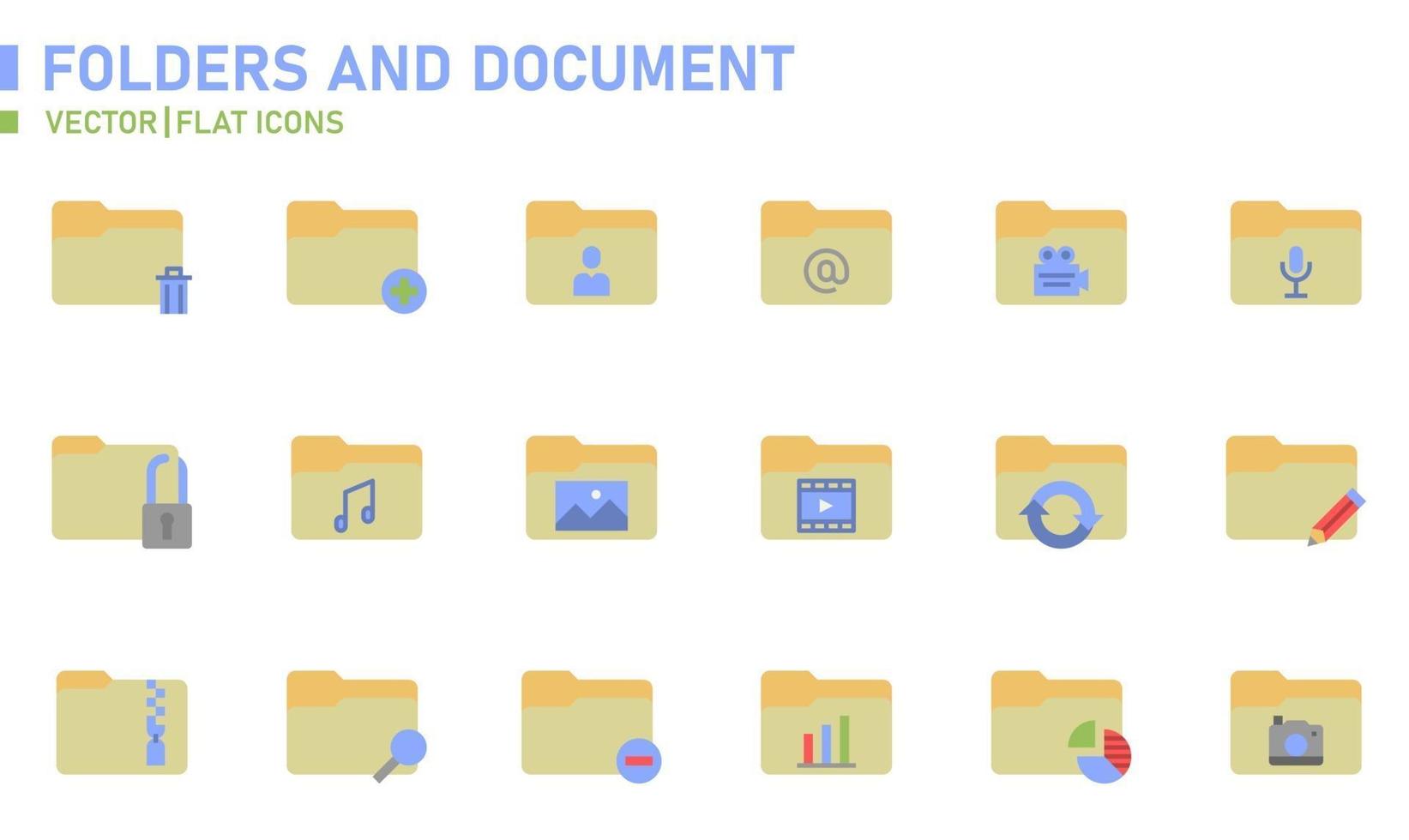 Folders and Document Flat Icon vector