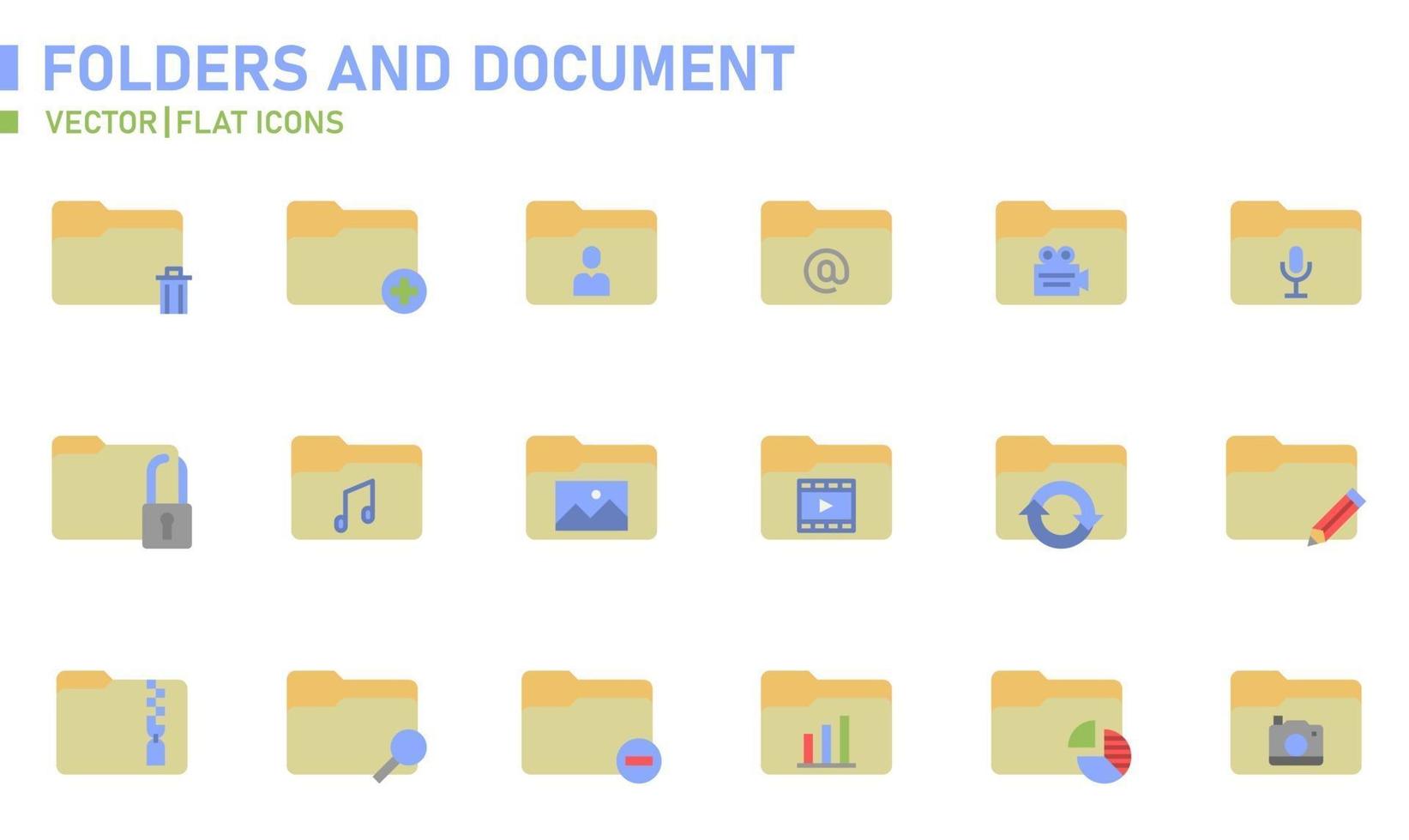 Folders and Document Flat Icon vector