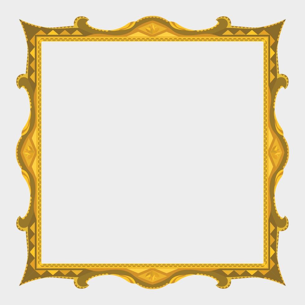 Blank vintage gold picture frame vector