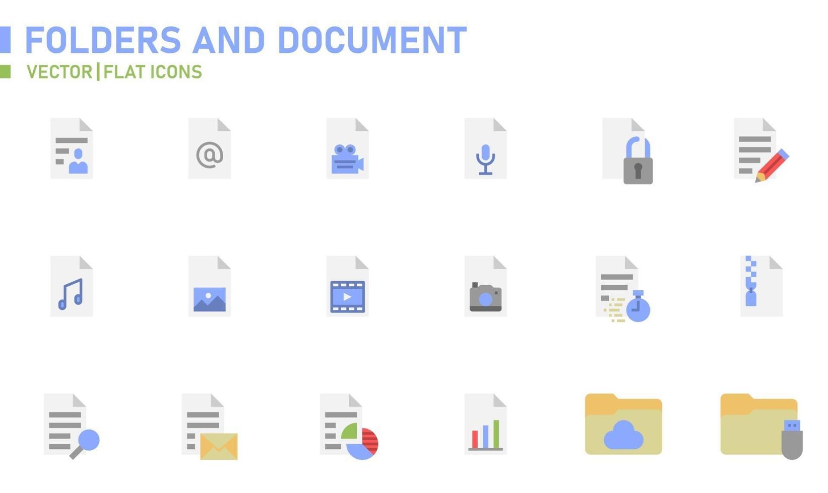 Folders and Document Flat Icon vector
