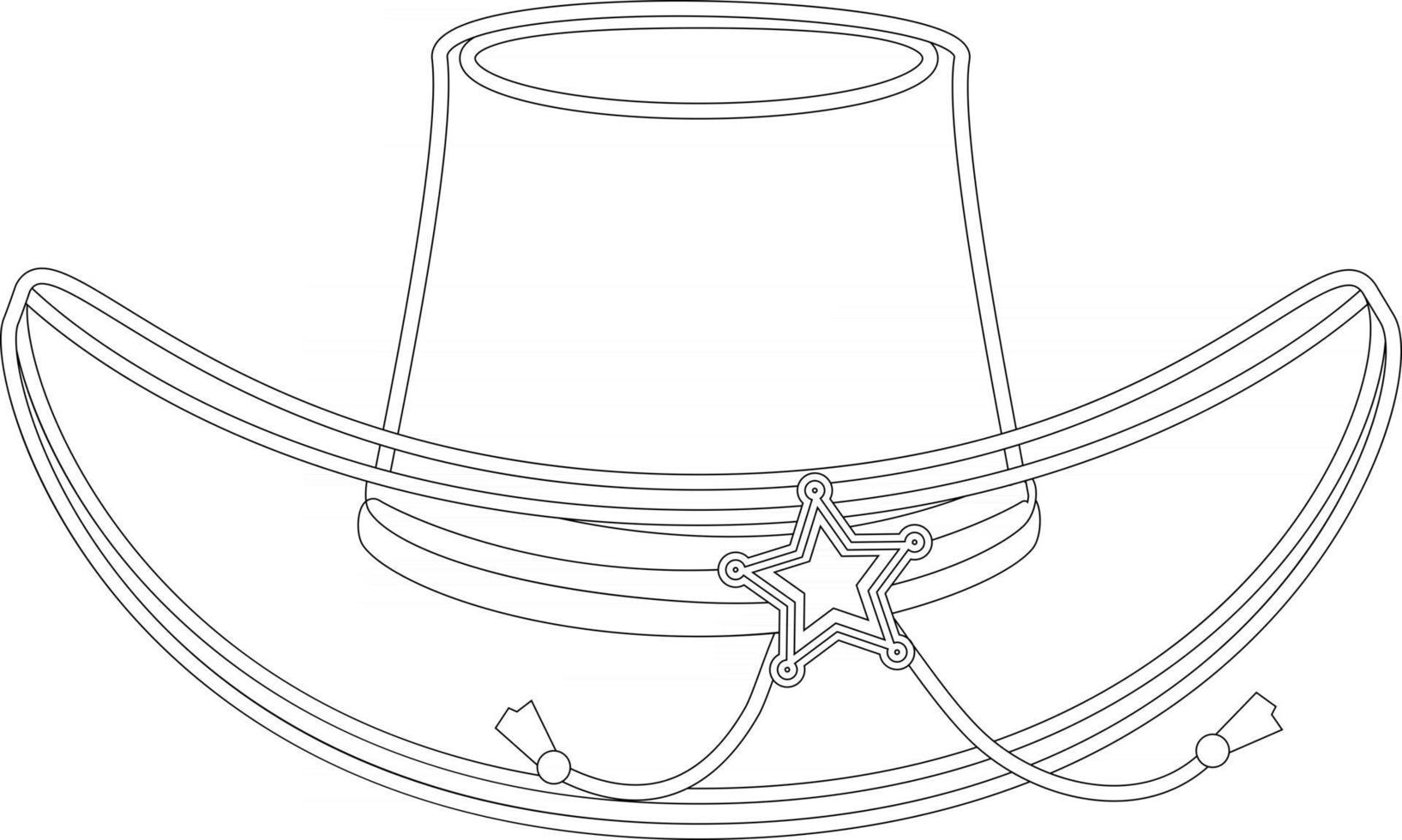 cowboy hat outline perfect for coloring page vector