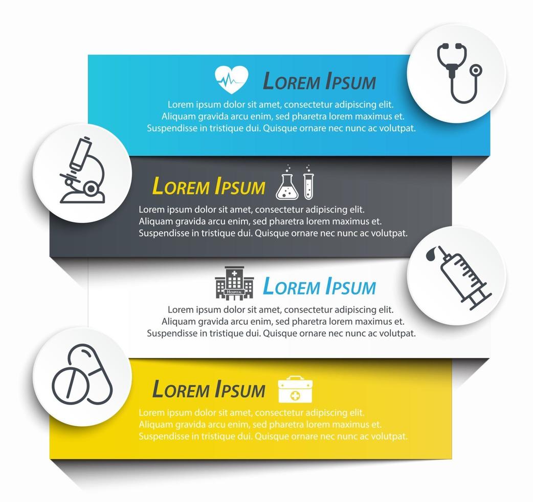 Medical label infographic and line icon vector