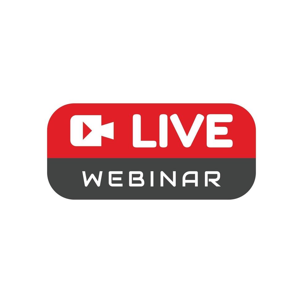 Live webinar button with microphone icon vector illustration