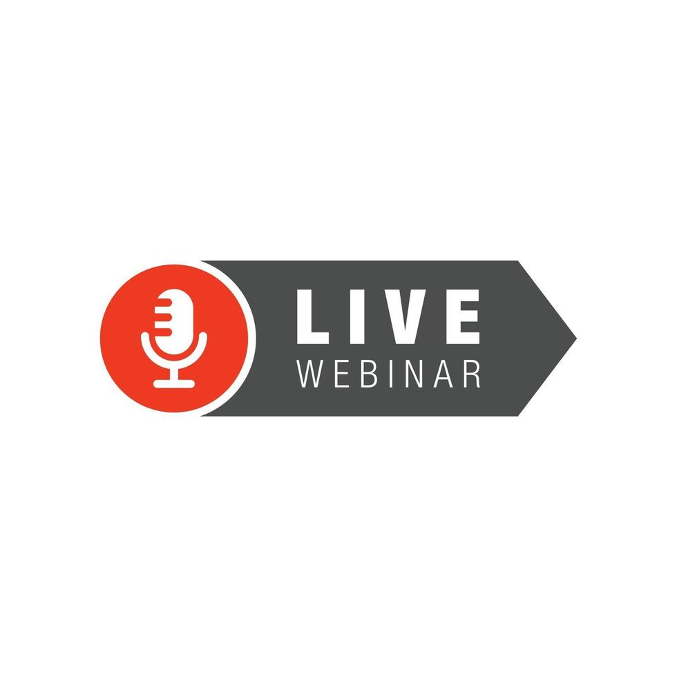 Live webinar button with video icon vector illustration