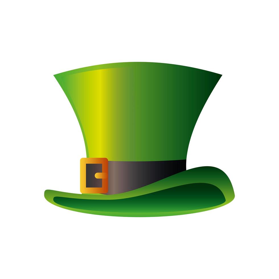 feliz día de san patricio duende icono de sombrero de copa estilo detallado vector