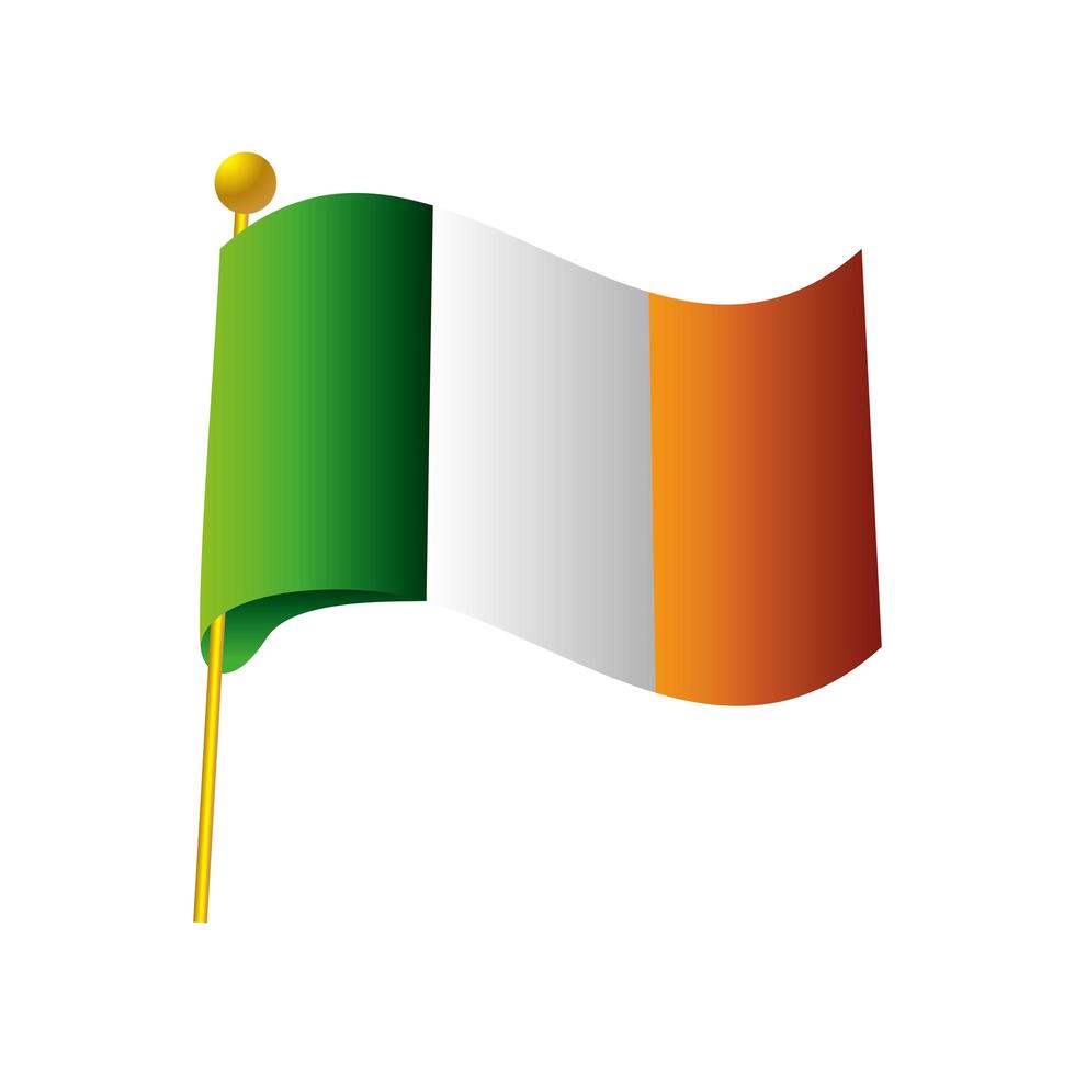 icono de la bandera nacional de irlanda estilo detallado fondo blanco vector