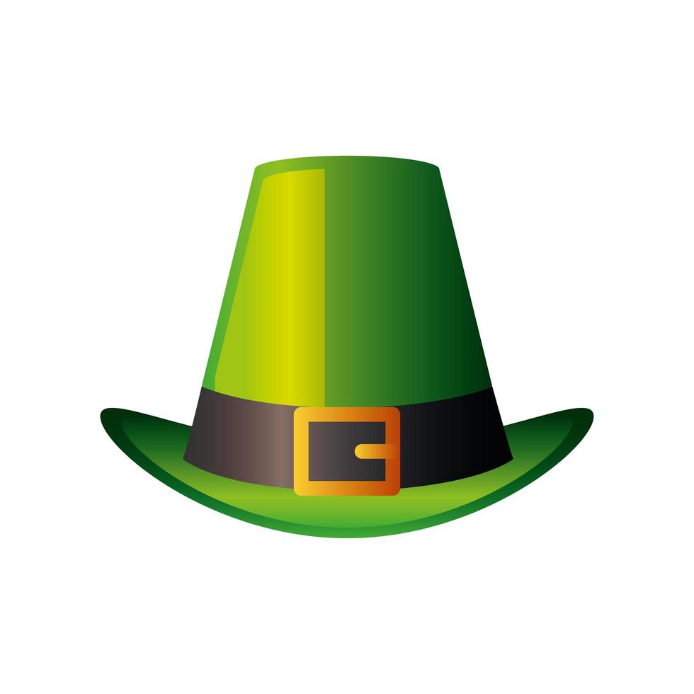 feliz día de san patricio duende sombrero verde con correa vector