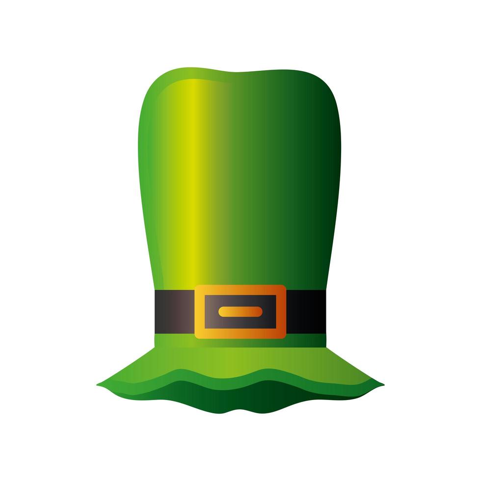 feliz día de san patricio icono de sombrero de duende tradicional estilo detallado vector