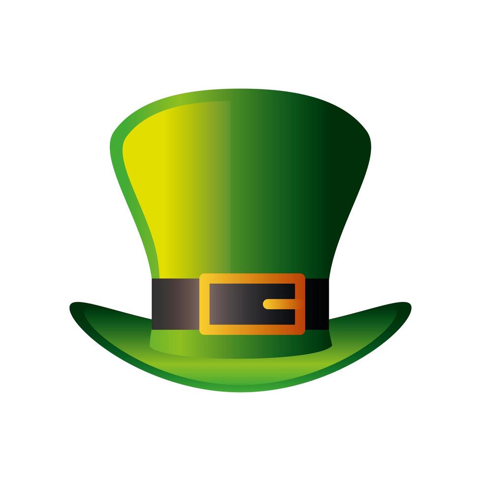 feliz día de san patricio duende icono de sombrero verde estilo detallado vector