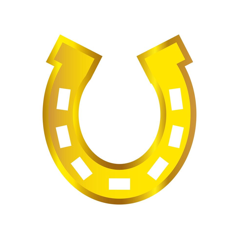 gold horseshoe icon detailed style vector