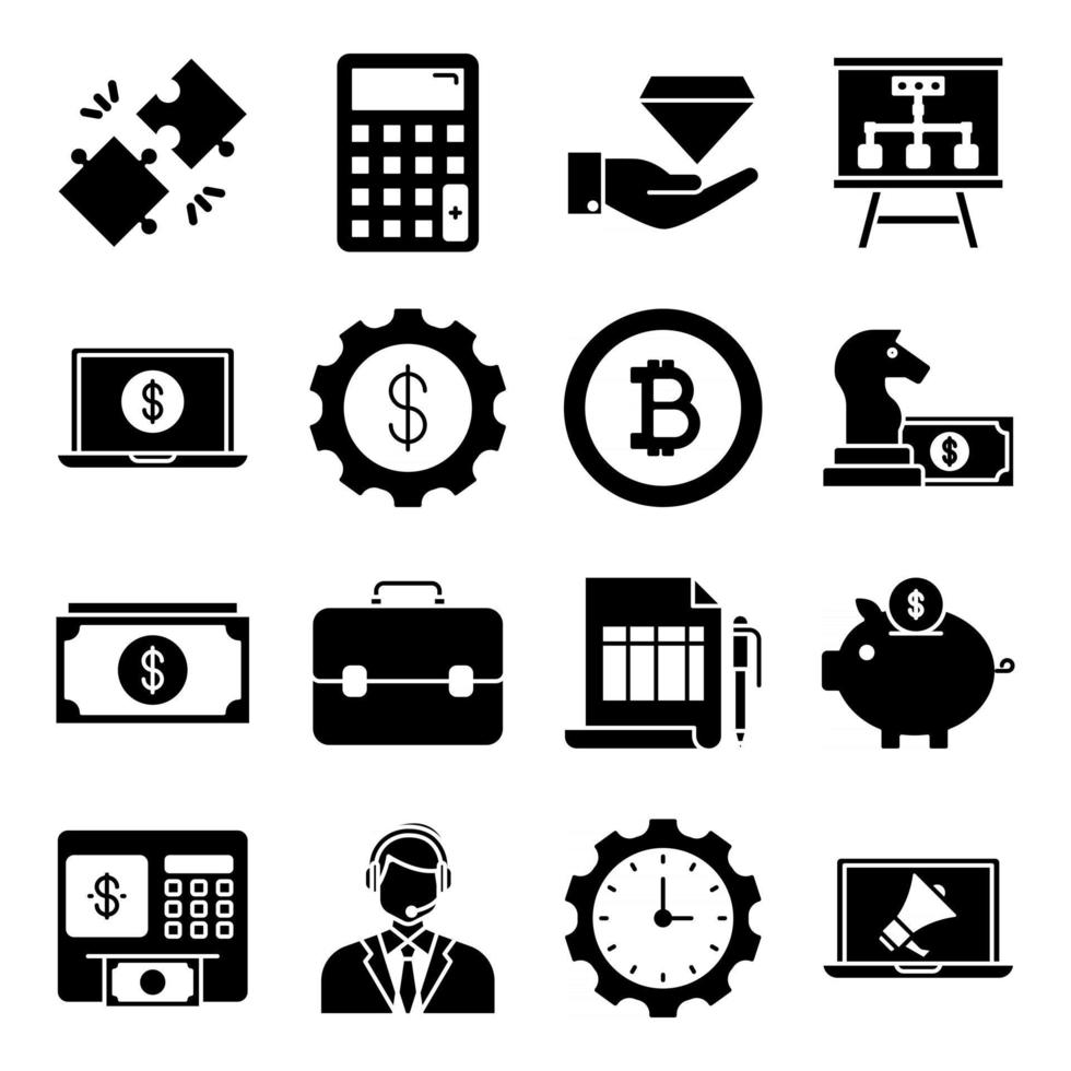 Pack of Financial Glyph  Icons vector