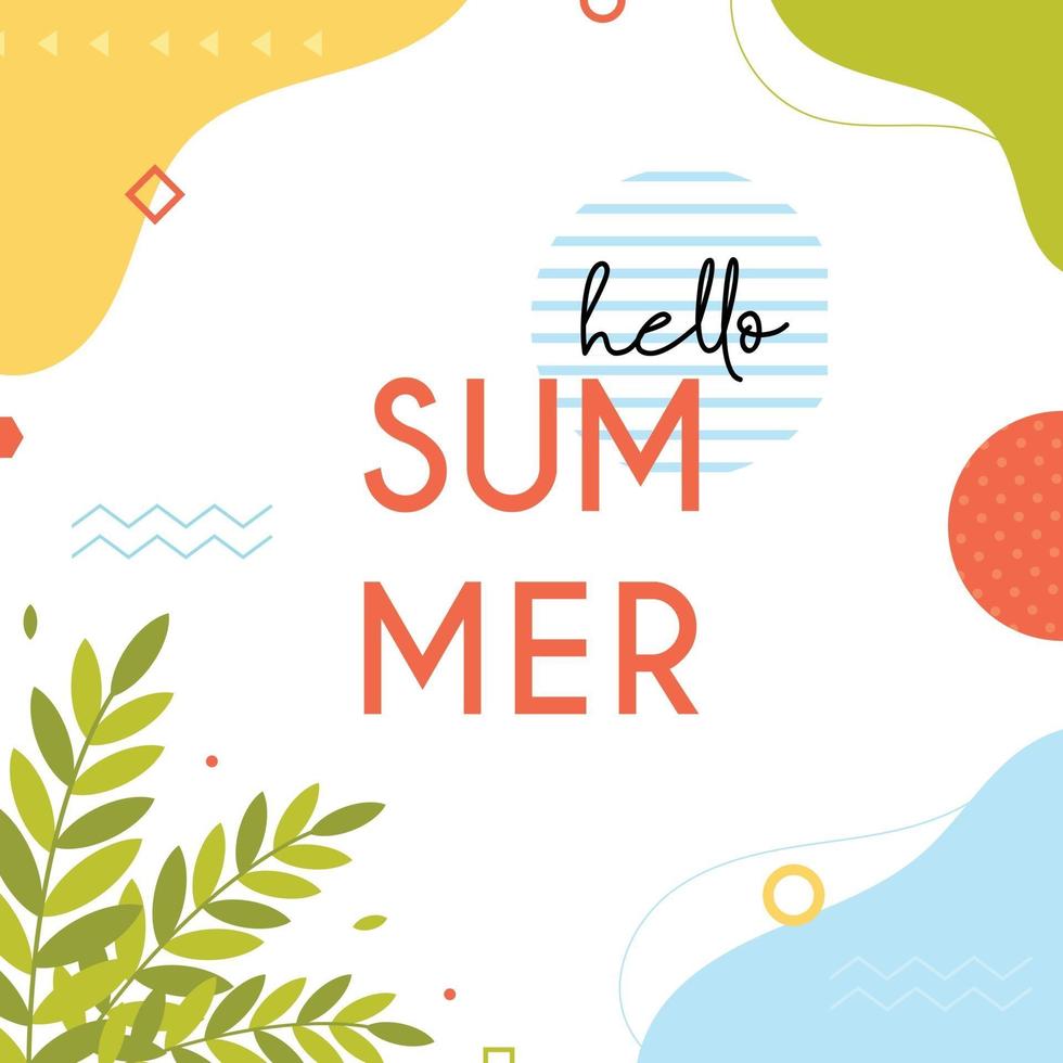 Hello summer poster card vector