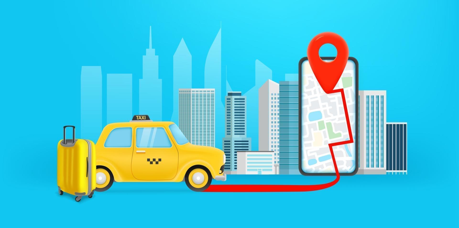Mobile application to get a taxi vector
