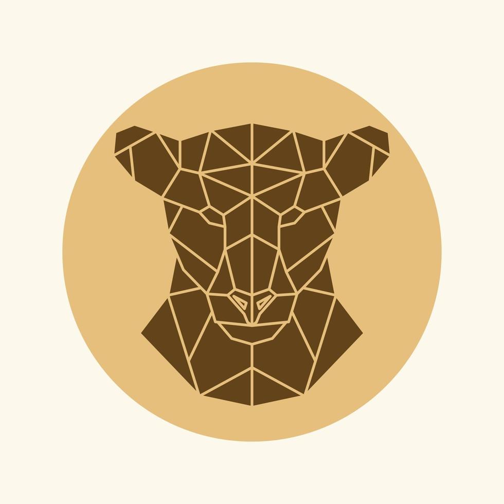 cabeza de leona poligonal vector