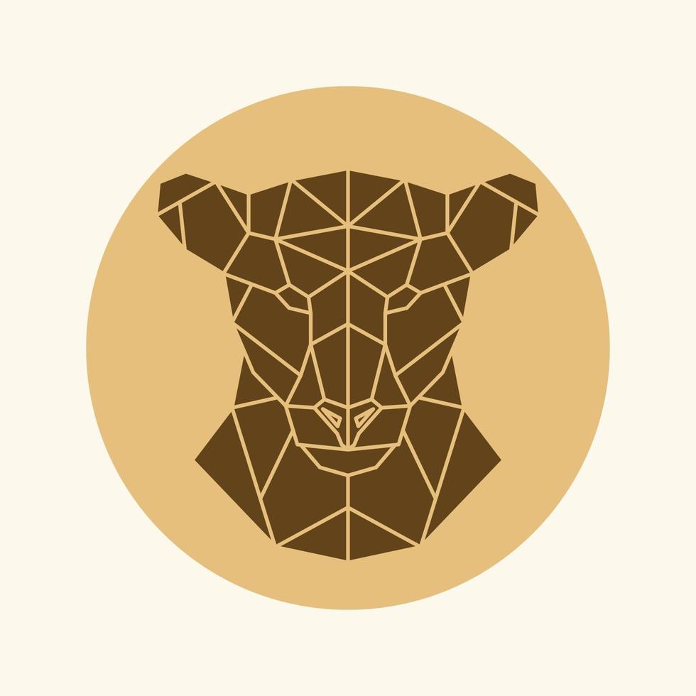 Polygonal lioness head vector