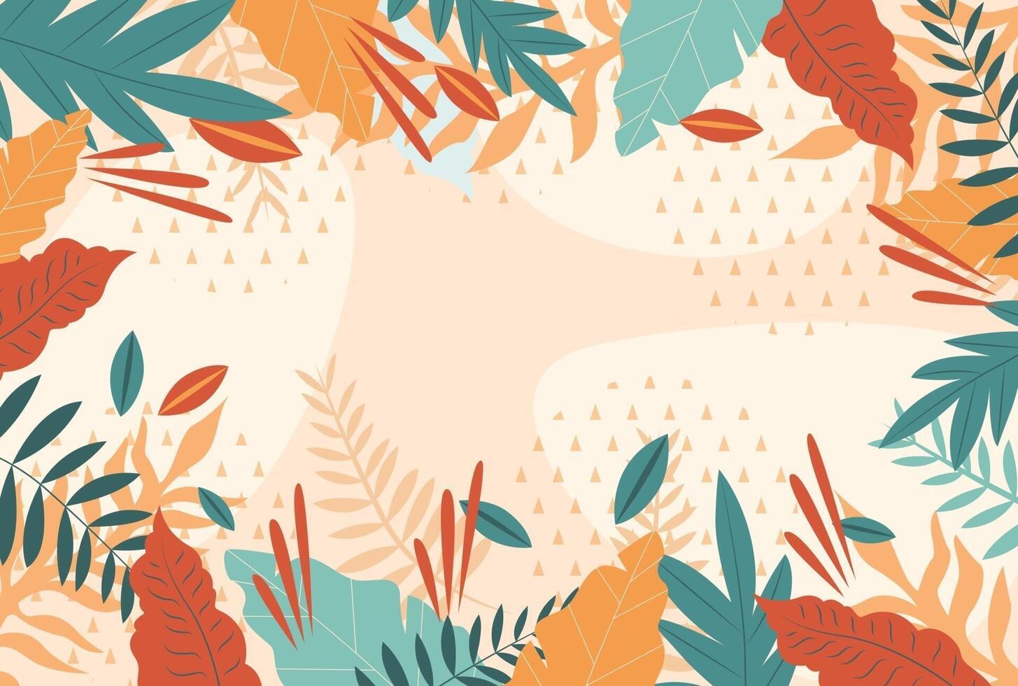 tropical leaf background templat vector