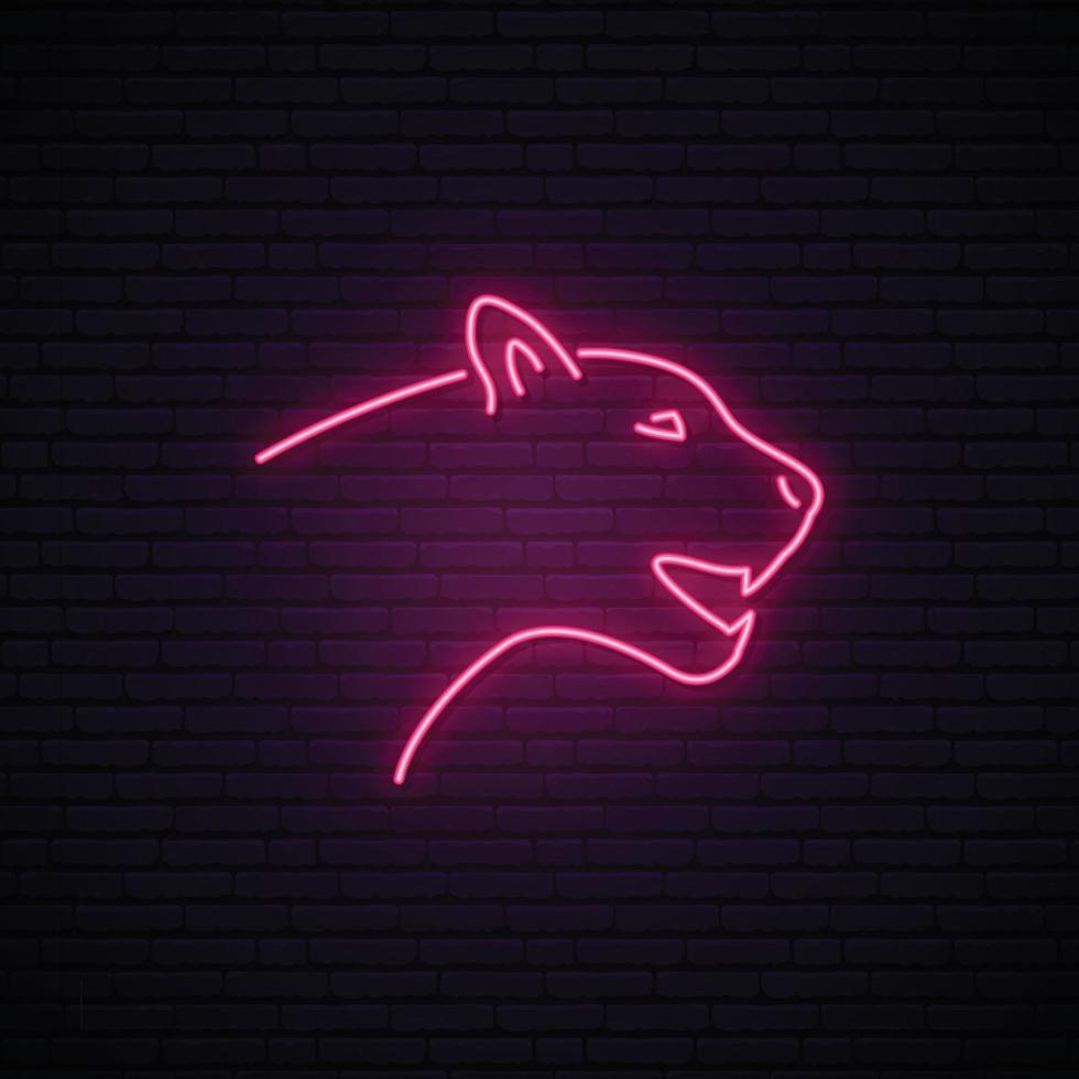 Pink panther neon sign vector