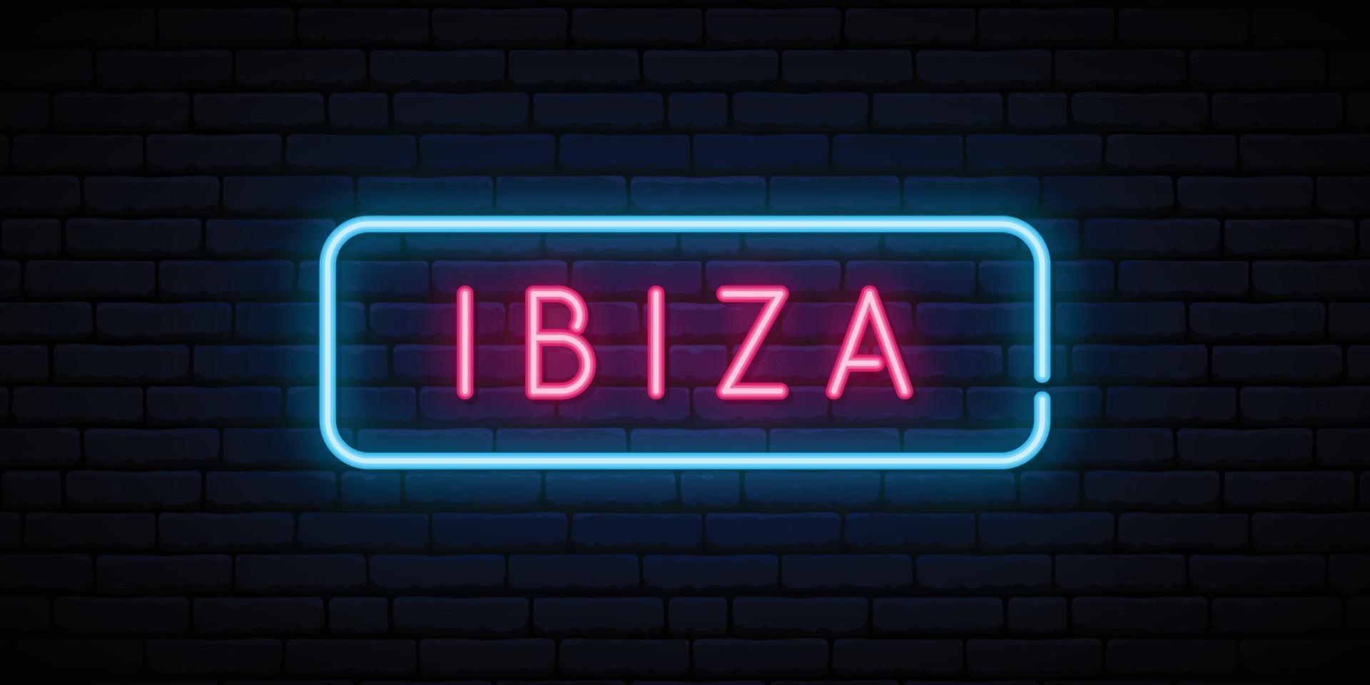 Ibiza neon sign vector