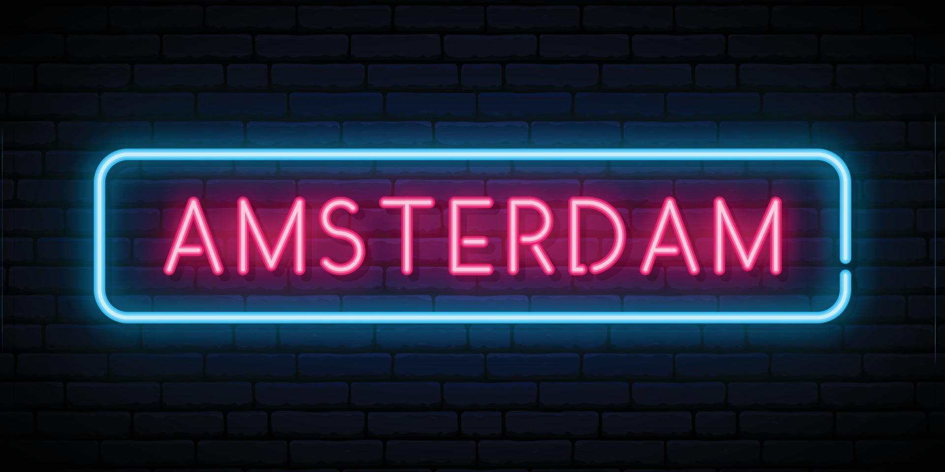 Amsterdam neon sign vector