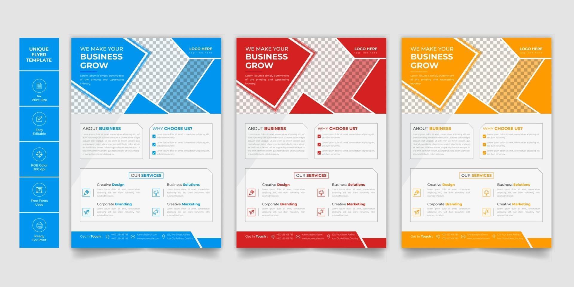 Corporate Business Flyer Design Leaflets a4 Template vector