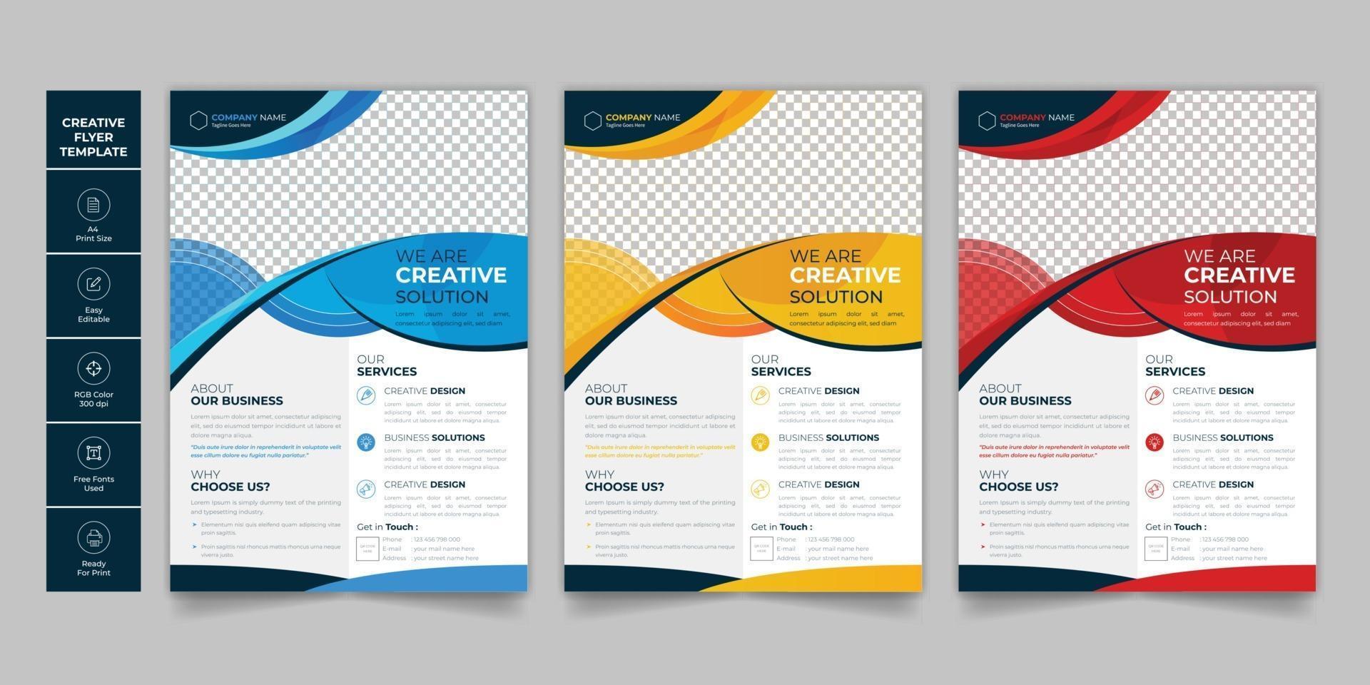 Corporate Business Flyer Design Leaflets a4 Template vector