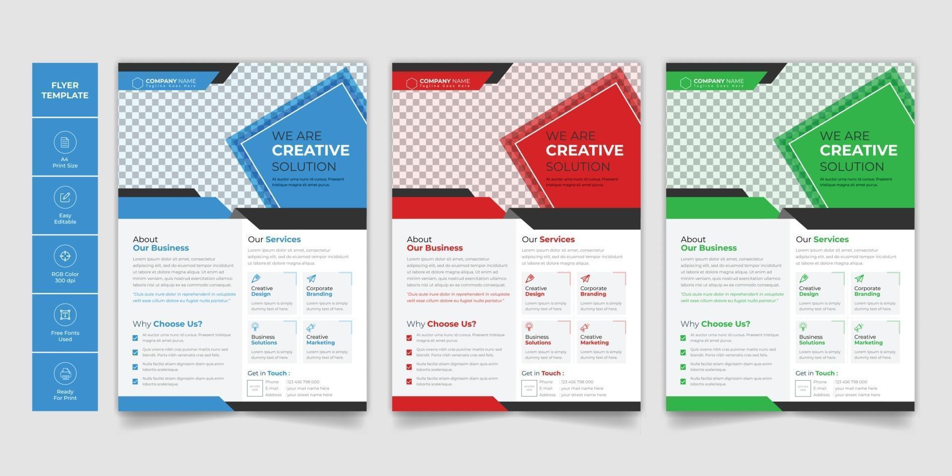 Corporate Business Flyer Design Leaflets a4 Template vector