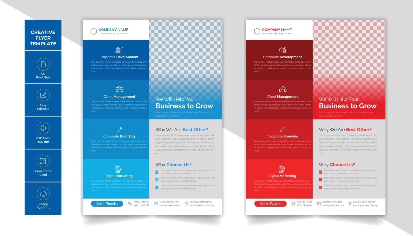 Corporate business flyer design layout with attractive color scheme vector