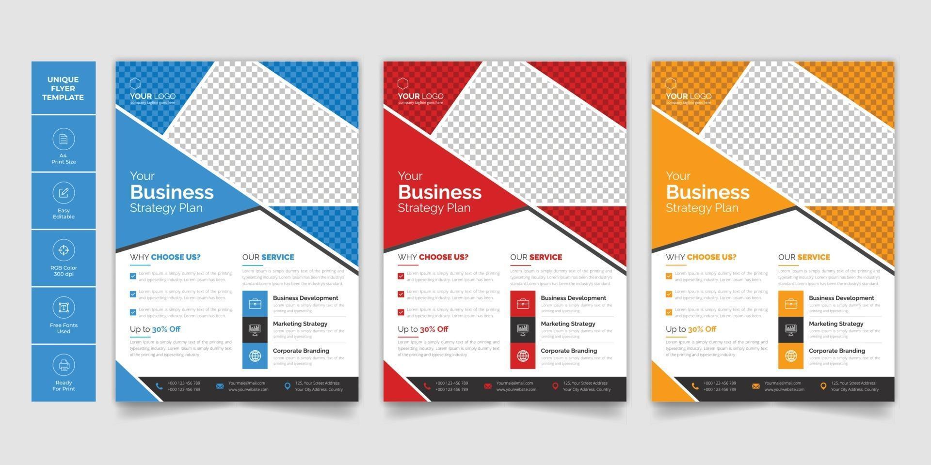 Corporate Business Flyer Design Leaflets a4 Template vector