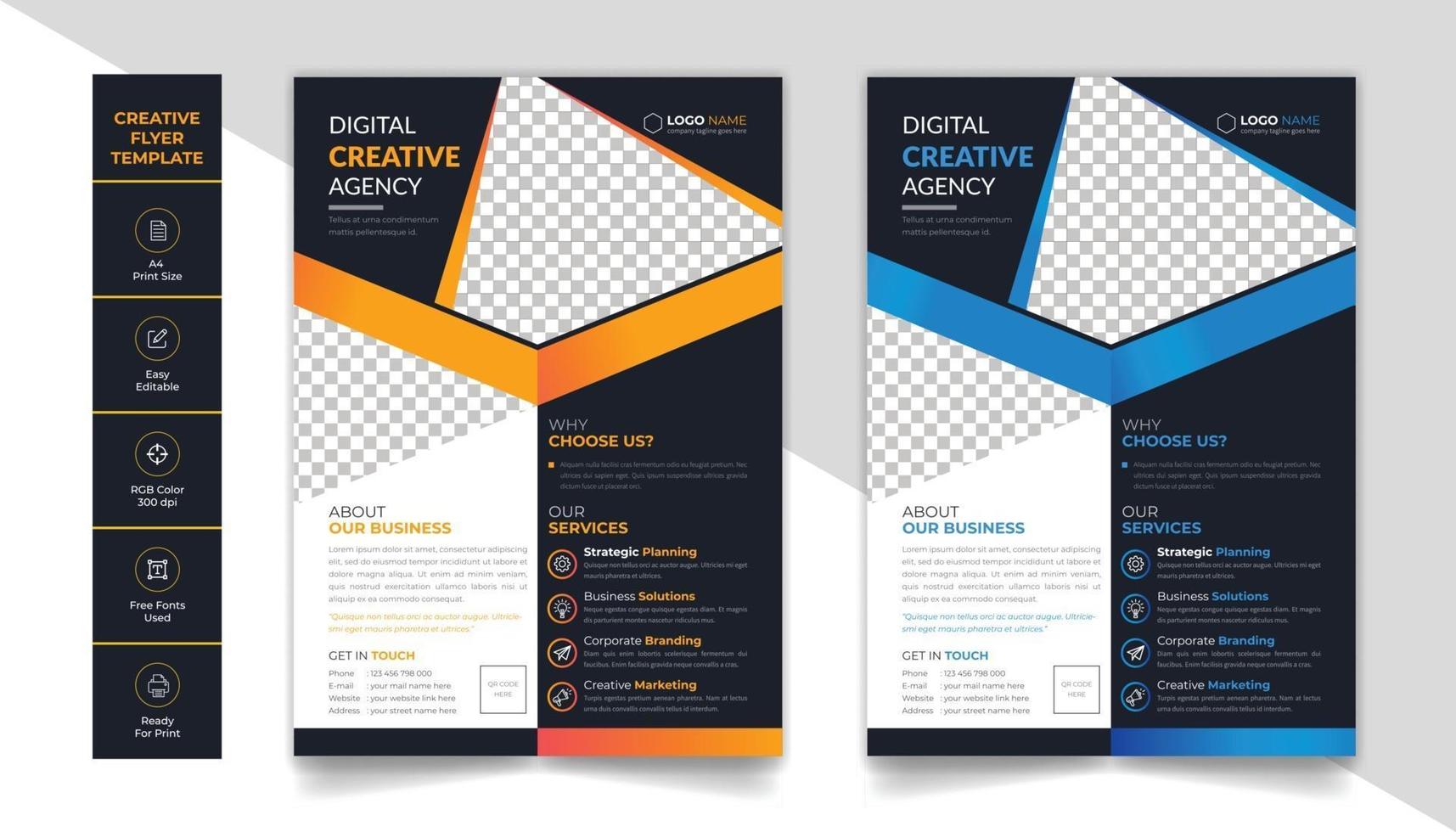 Corporate business flyer design layout with  attractive color scheme vector