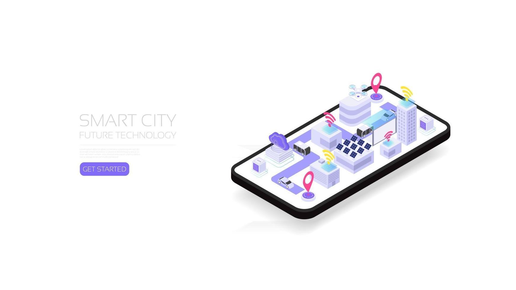 Isometric smart city vector