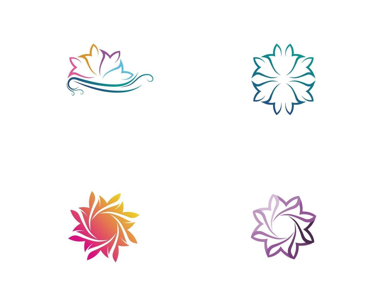 Vector set of floral patterns on a white background
