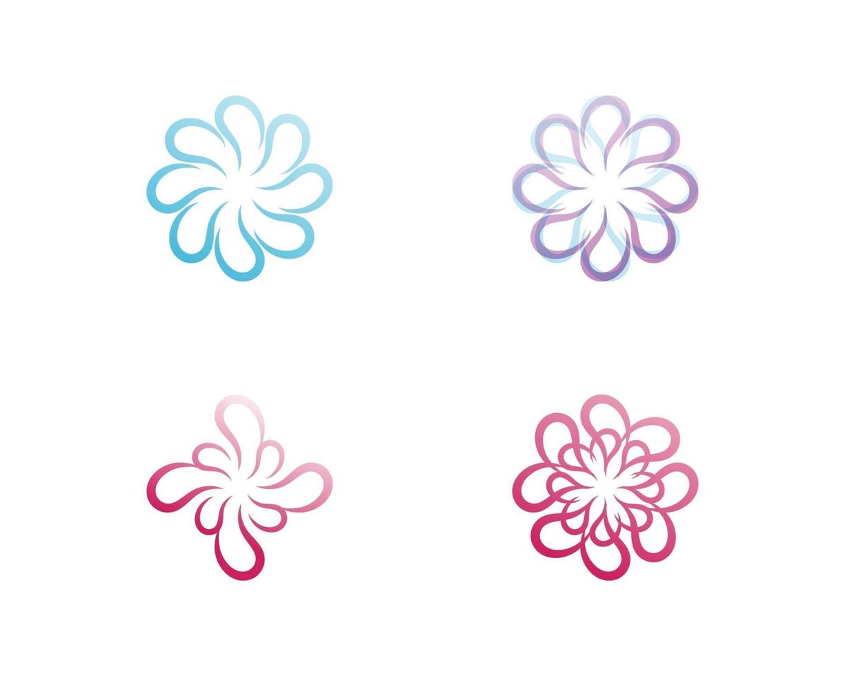 Vector set of floral patterns on a white background