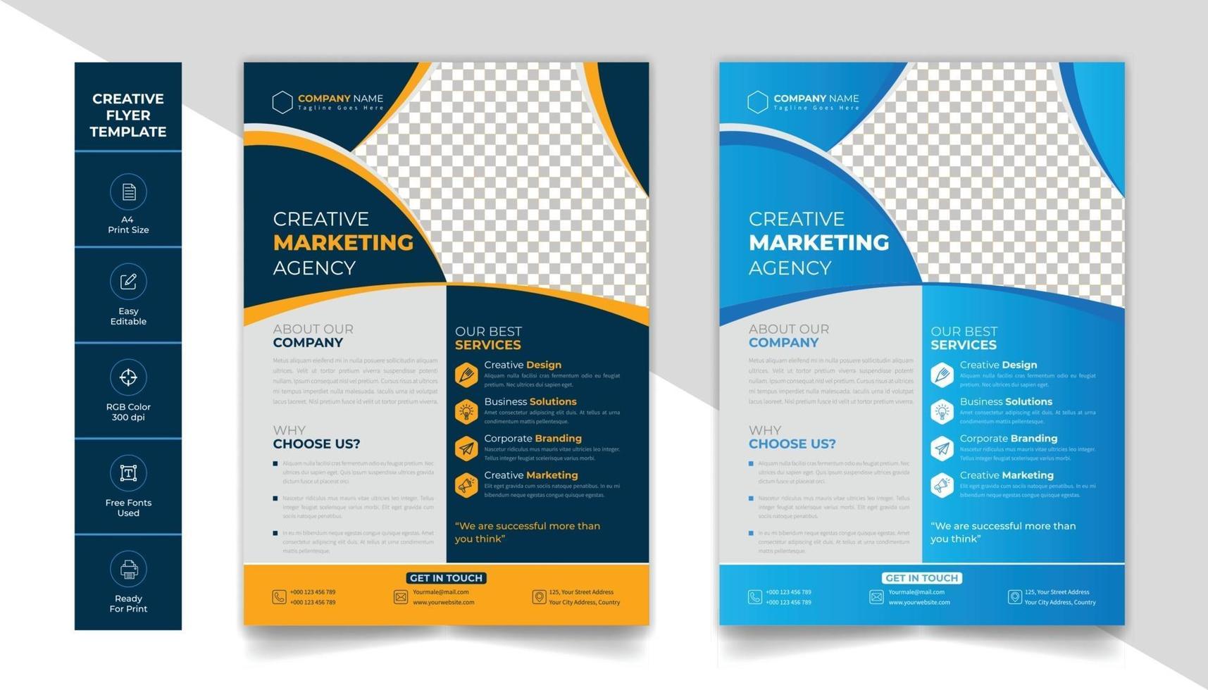 Corporate business flyer design layout with  attractive color scheme vector