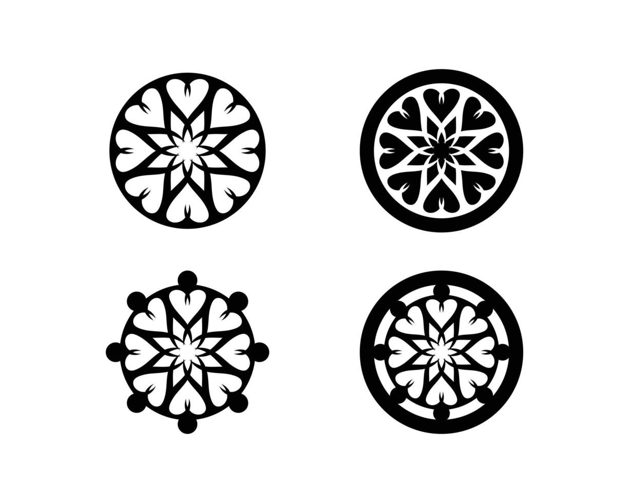Vector set of floral patterns on a white background