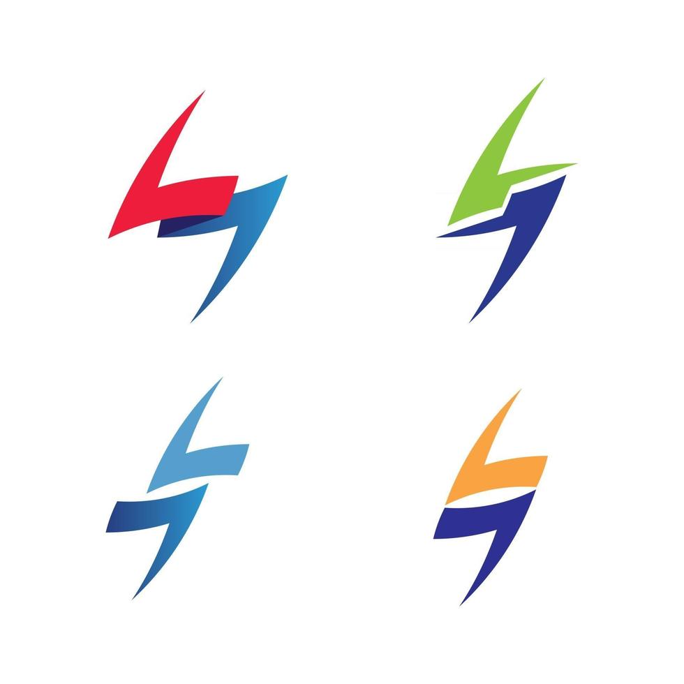 logotipo y símbolos del icono del relámpago del vector eléctrico