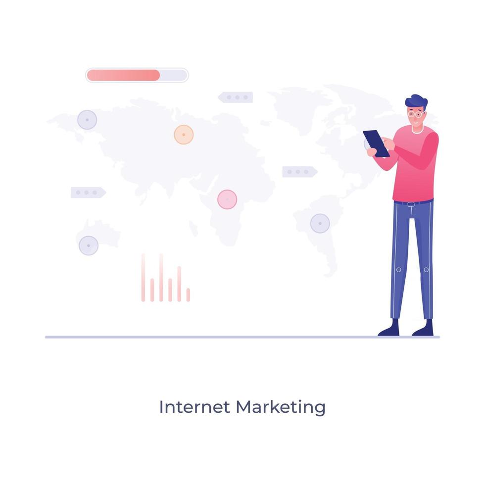 marketing y promoción en internet vector