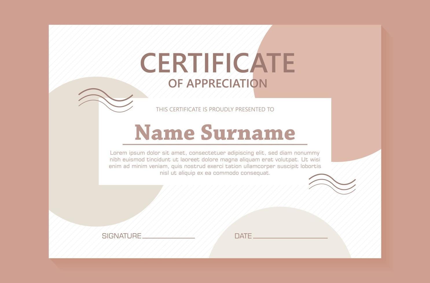 Abstract geometric style certificate template vector