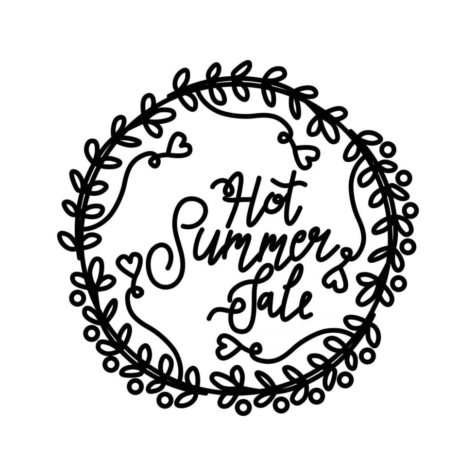 Hot Summer Sale Script Text Design Template vector